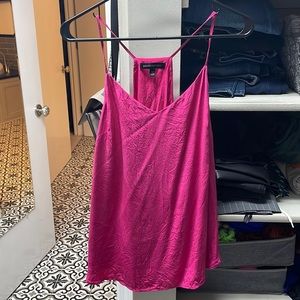 Hot pink banana republic tank top, v-neck, spaghetti strap, 100% silk
